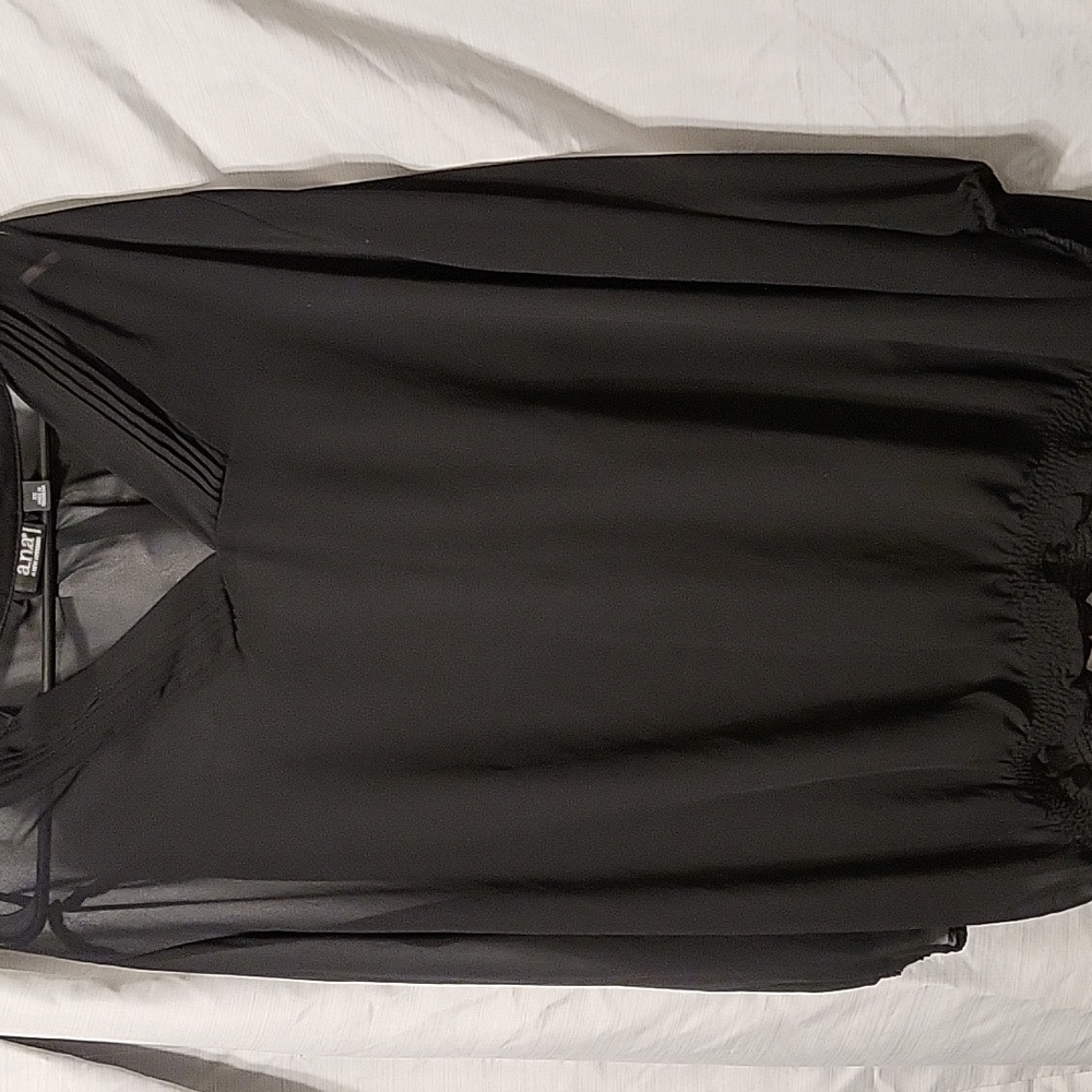 Black, a.n.a, 3X, polyester, see-through blouse